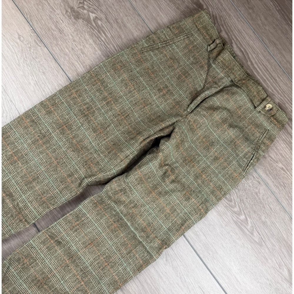 Piazza Sempione Womens Trousers Wool Plaid Green IT 42